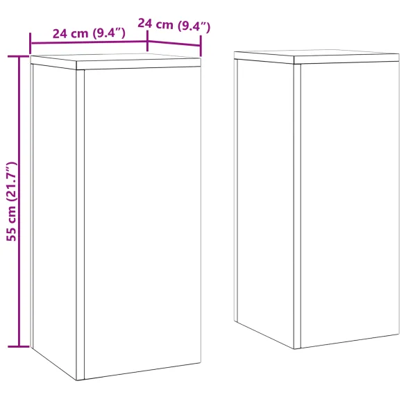 Suporturi Plante Metalice Exterior - 2 buc Oliv | 24x24x55 cm Suporturi Plante Metalice Exterior - 2 buc Oliv | 24x24x55 cm