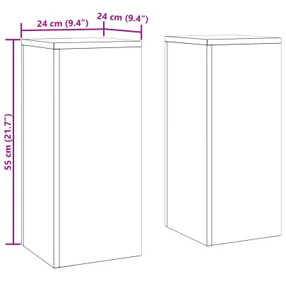 Suporturi Plante Metalice Exterior - 2 buc Oliv | 24x24x55 cm