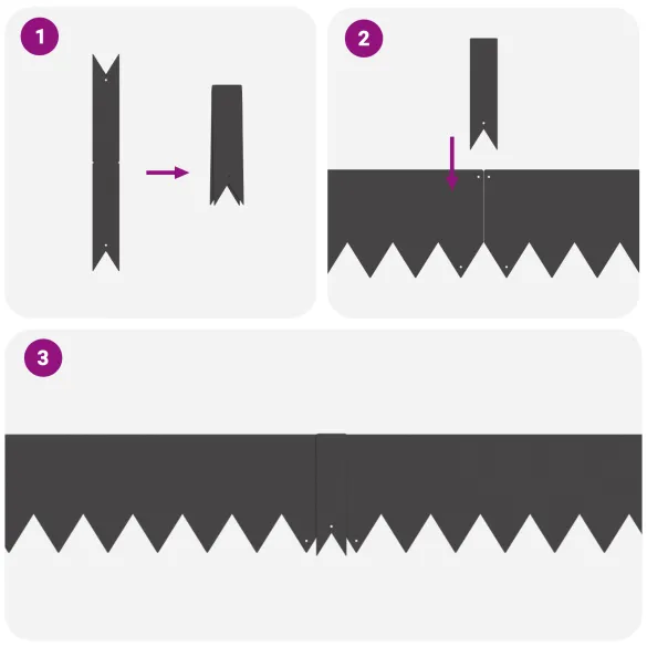 Margini de Gazon din Oțel | Set 10 buc | Negru | 100x15cm