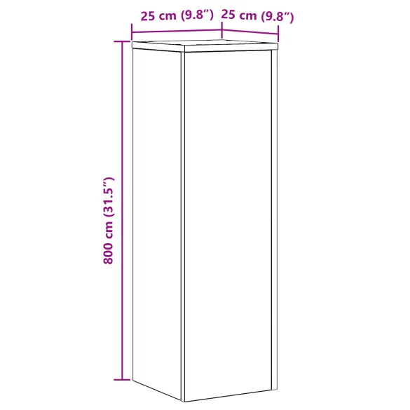 Suporturi Plante Stejar Negru 80 cm | Lemn Masiv | vidaXL