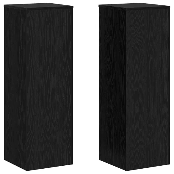 Suport Plante Stejar Negru 33x33x100 cm | Lemn Ingineresc