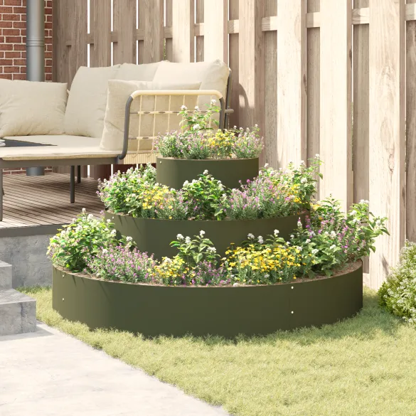 Ghiveci Metalic Verde Măsliniu Ø120cm - Livrare Gratuită