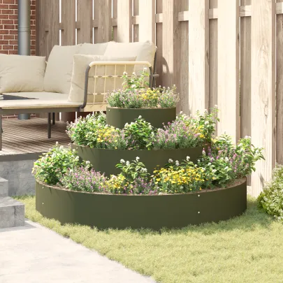 Ghiveci Metalic Verde Măsliniu Ø120cm - Livrare Gratuită