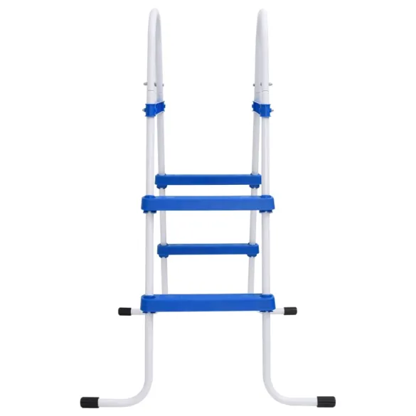 Scară Piscină Oțel - Albastru/Alb - 84 cm - Livrare Gratuită