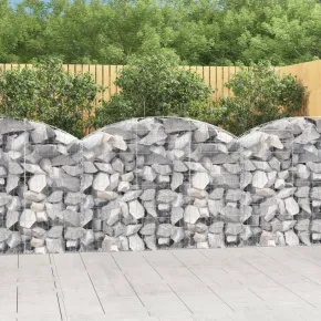 Coș Gabion Arcuit Fier Galvanizat | Barieră Decorativă Grădină