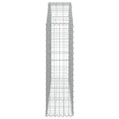 Coș Gabion Arcuit Fier Galvanizat | Barieră Decorativă Grădină