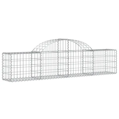Coș Gabion Arcuit Fier Galvanizat | Barieră Decorativă Grădină