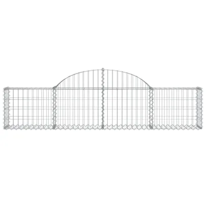 Coș Gabion Arcuit Fier Galvanizat | Barieră Decorativă Grădină