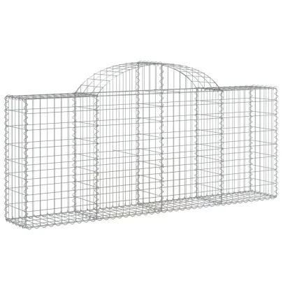 Coș Gabion Arcuit Fier Galvanizat | Barieră Decorativă Grădină