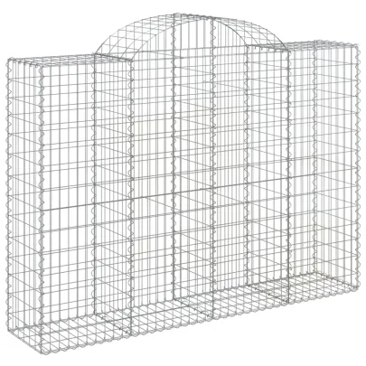 Coș Gabion Arcuit Fier Galvanizat | Barieră Decorativă Grădină