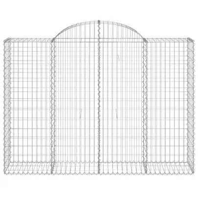 Coș Gabion Arcuit Fier Galvanizat | Barieră Decorativă Grădină