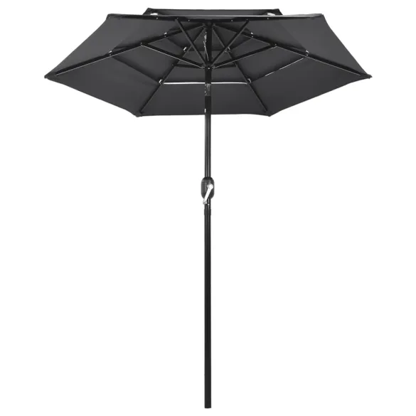 Umbrelă de Grădină 3 Niveluri - Aluminiu Antracit - 2m