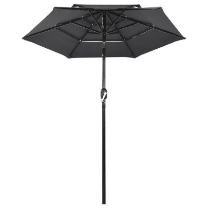 Umbrelă de Grădină 3 Niveluri - Aluminiu Antracit - 2m