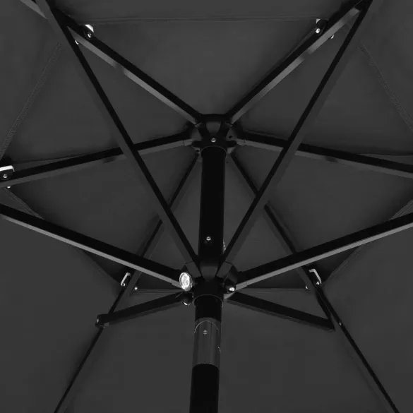 Umbrelă de grădină 3 niveluri - aluminiu antracit 2,5m Umbrelă de grădină 3 niveluri - aluminiu antracit 2,5m