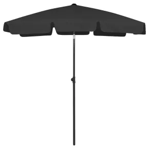 Umbrelă de Plajă Negru | Protecție UV | Livrare Gratuită