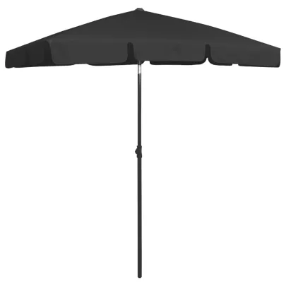 Umbrelă de Plajă Negru | Protecție UV | Livrare Gratuită