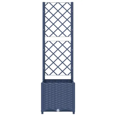 Jardiniere cu Spalier pentru Gradina, Albastru Gri - 40x40x136 cm