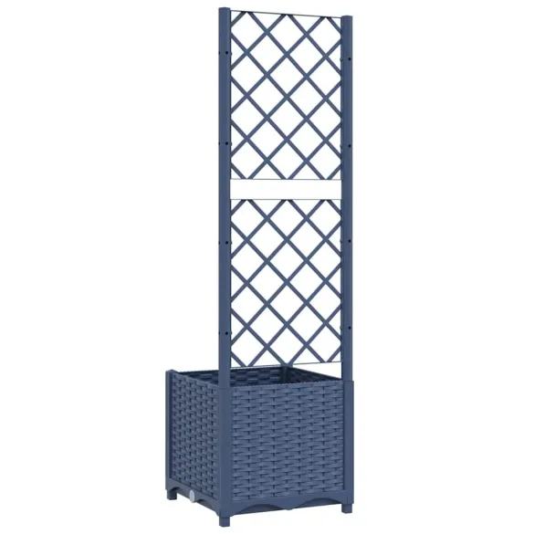 Jardiniere cu Spalier pentru Gradina, Albastru Gri - 40x40x136 cm