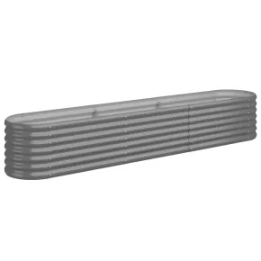 Strat Înălțat Grădină Gri 224x40x36cm - Oțel Rezistent 2