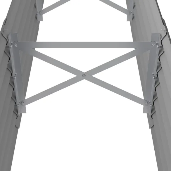 Strat Înălțat Grădină Gri 224x40x36cm - Oțel Rezistent