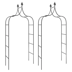 Arcade de Gradină - 2 bucăți - Negru - 120x38x260 cm 2