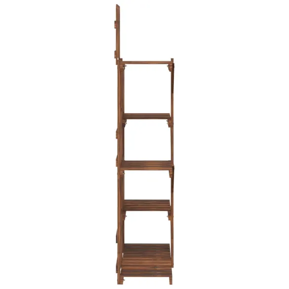 Suport Flori Lemn Masiv Brad Carbonizat | 60x25x130cm