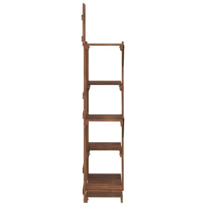 Suport Flori Lemn Masiv Brad Carbonizat | 60x25x130cm