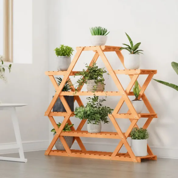 Suport Flori Lemn Masiv de Brad - 110x25x105 cm