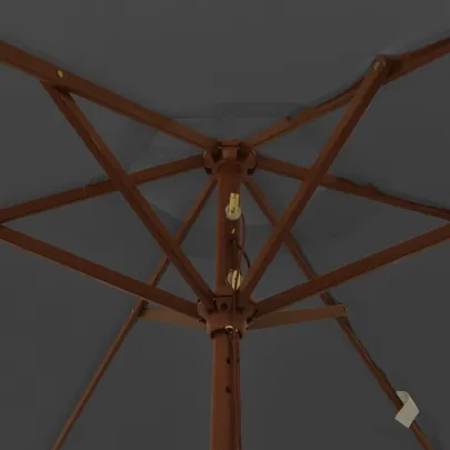 Umbrelă de grădină cu stâlp din lemn antracit - Protecție UV