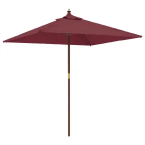 Umbrelă Grădină Lemn Roșu Bordeaux | Livrare Gratuită 2