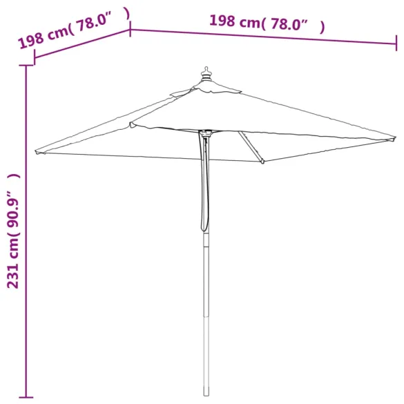 Umbrelă Grădină Lemn Roșu Bordeaux | Livrare Gratuită Umbrelă Grădină Lemn Roșu Bordeaux | Livrare Gratuită