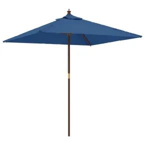 Umbrelă Grădină Lemn Albastru Azur 198x198 cm | Livrare Gratuită 2