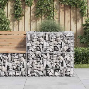 Coș Gabion Argintiu 70x70x65 cm - Fier Galvanizat | Livrare Gratuită