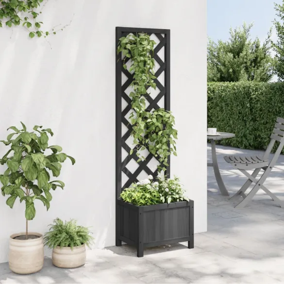 Jardinieră cu Spalier din Lemn Masiv - Decor Grădină