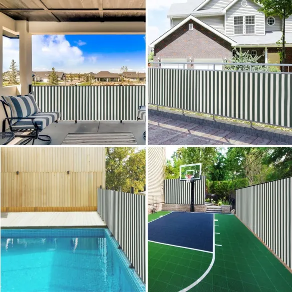 Plasă protecție intimitate verde/alb HDPE 75g/m² - 1,5x50m