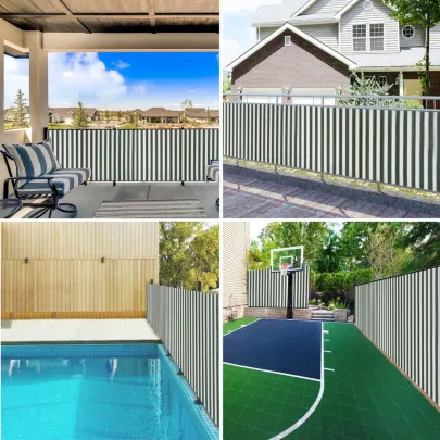 Plasă protecție intimitate verde/alb HDPE 75g/m² - 1,5x50m