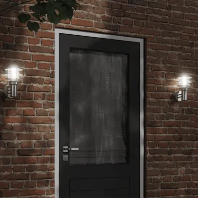 Lămpi de perete exterior 2 buc | Argintiu Oțel Inox | IP44