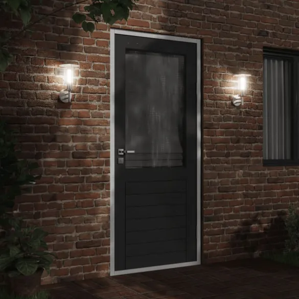 Lămpi perete exterior 2 buc - Argintiu Oțel Inox | IP44