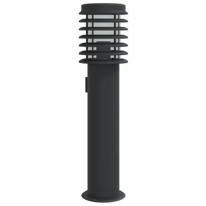 Lampă Exterioară cu Priză, Negru, Oțel Inox - Livrare Gratuită