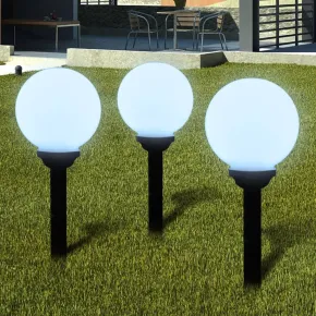 Lămpi Solare Exterior LED cu Țăruș - Set 3 Bucăți