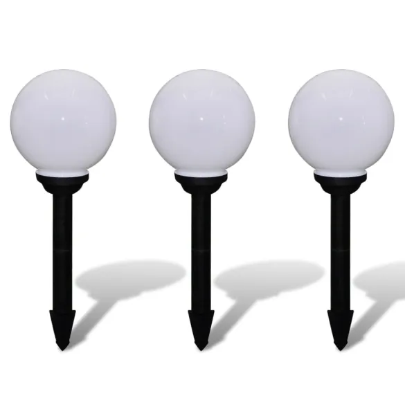 Lămpi Solare Exterior LED cu Țăruș - Set 3 Bucăți