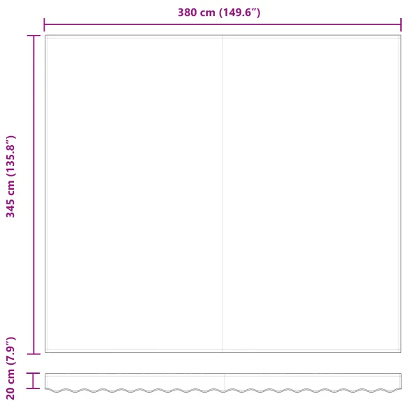 Țesătură Copertină 4x3.5 m Negru - Protecție UV și Impermeabilă