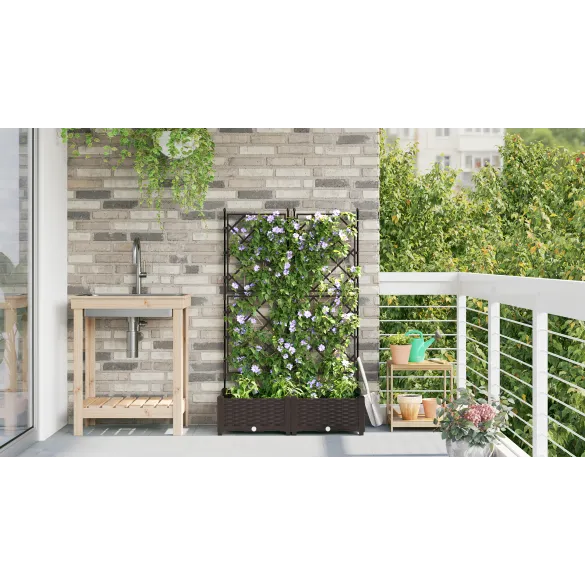 Ghiveci Grădină cu Spalier 2 buc - Livrare Gratuită