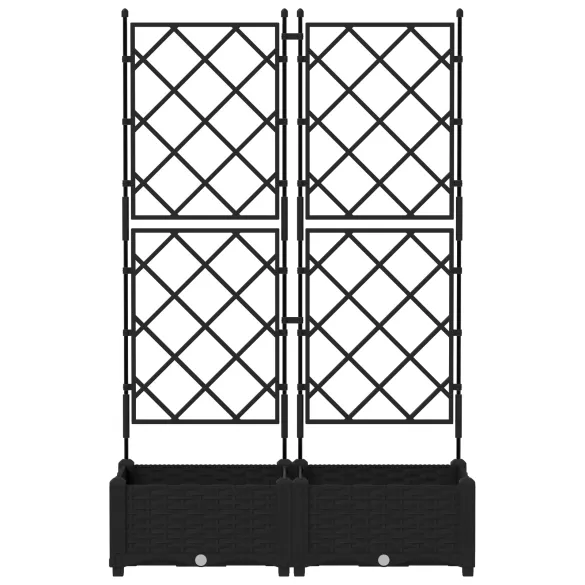 Ghiveci Grădină cu Grătar - Negru | Livrare Gratuită