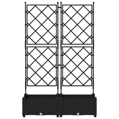 Ghiveci Grădină cu Grătar - Negru | Livrare Gratuită