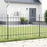 Gard  cu vârf în arc - Gri - 1,7x1 m - Oțel