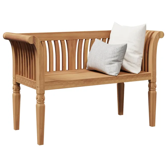 Bancă Grădină Lemn Tec Masiv - Comandă cu Livrare Gratuită