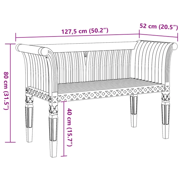 Bancă Grădină Lemn Tec Masiv - Comandă cu Livrare Gratuită