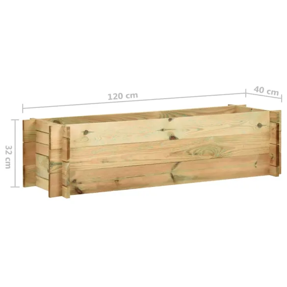 Strat Înălțat Grădină Lemn Pin 120x40x32 cm - Comandă Acum