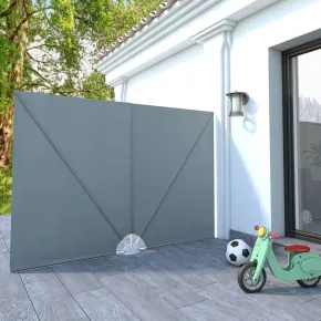 Copertină laterală terasă pliabilă gri 240x160 cm